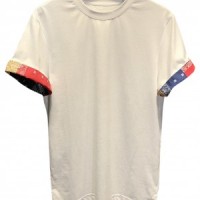 SKT007 custom-made men's summer T-shirt sleeve-turning and bumping wild cotton T-shirt T-shirt manufacturer front view